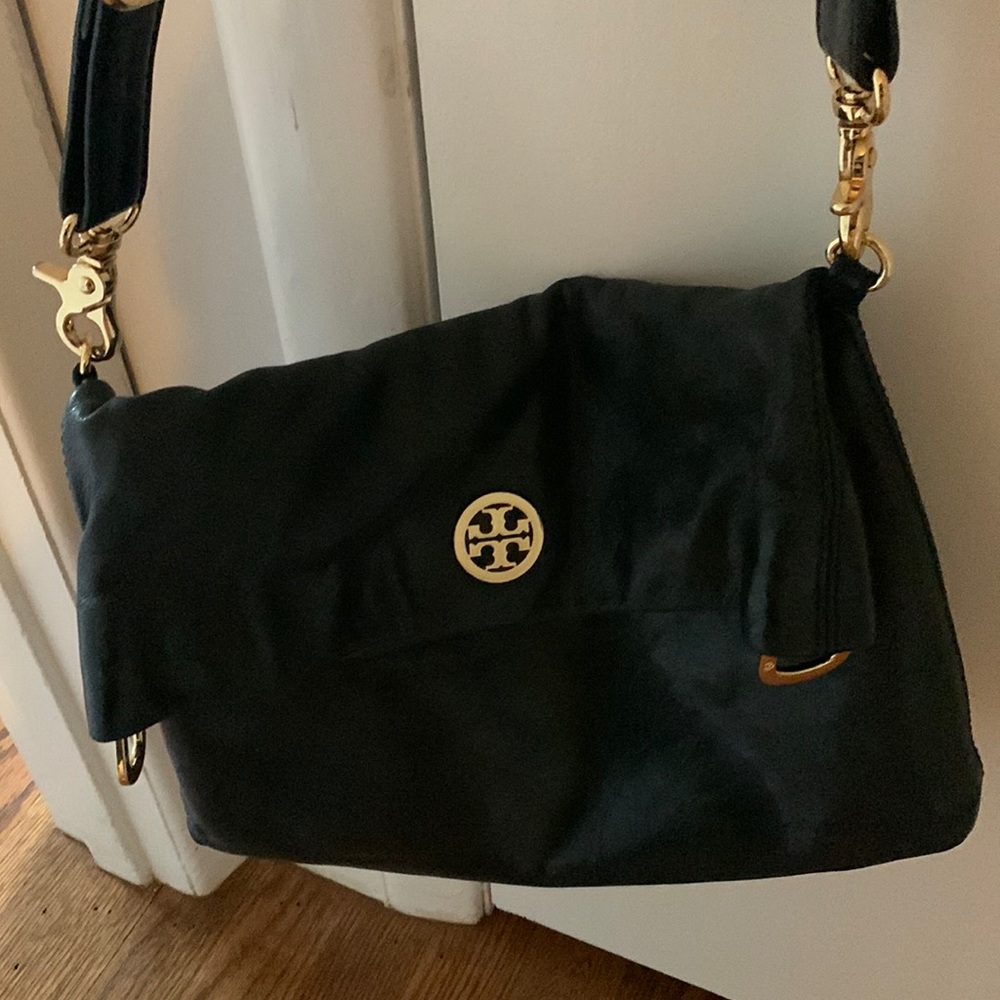 TORY Burch Flopover Black leather Clutch or crossbody Handbag.- NFS - Do not Buy